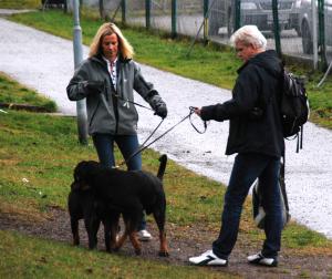 Figo och Zodiak med husse och matte.